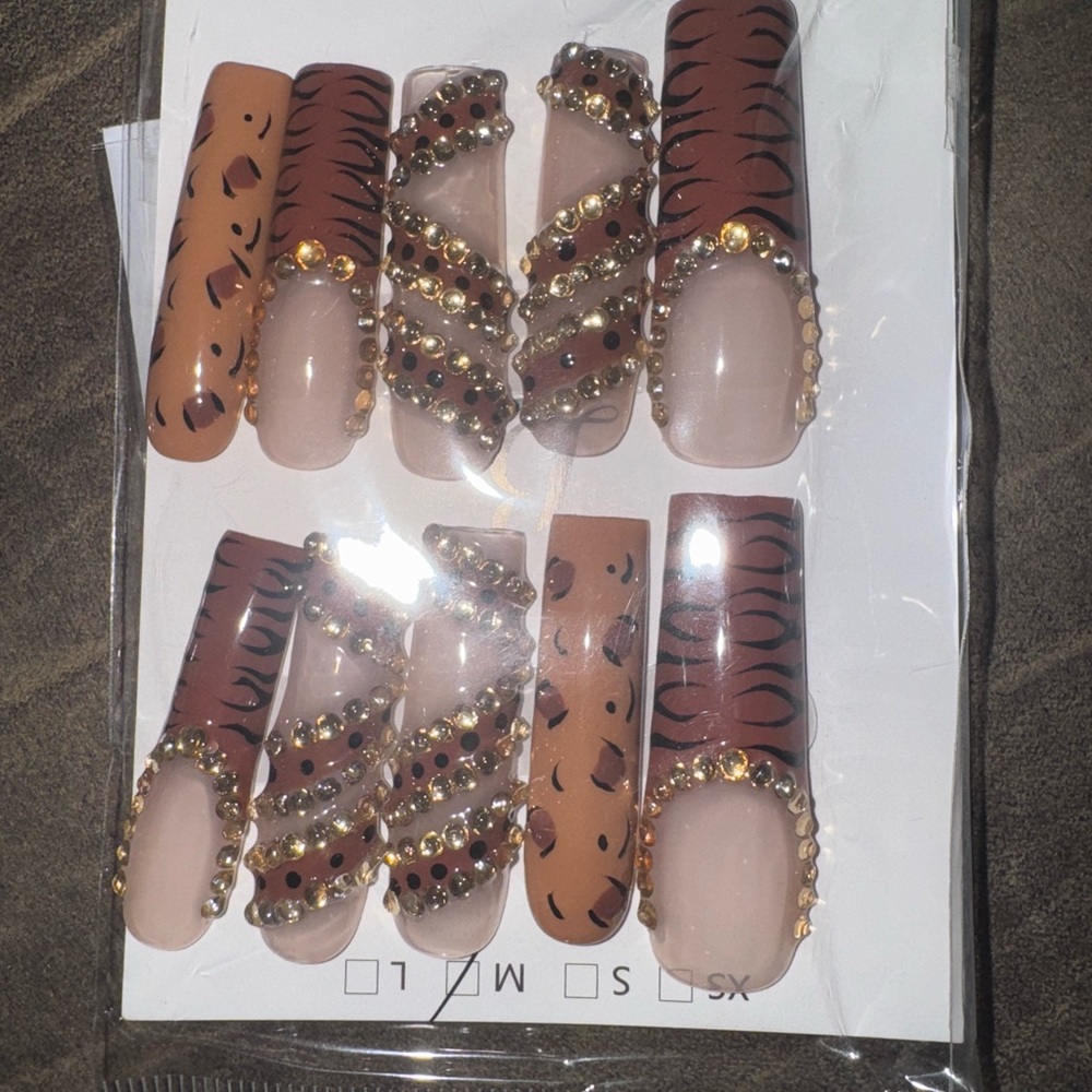 Leopard and Striped Nail Set